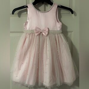 AS-IS Couture Princess Girl Pink Sleeveless Mesh Tulle Dress with Bow size 5